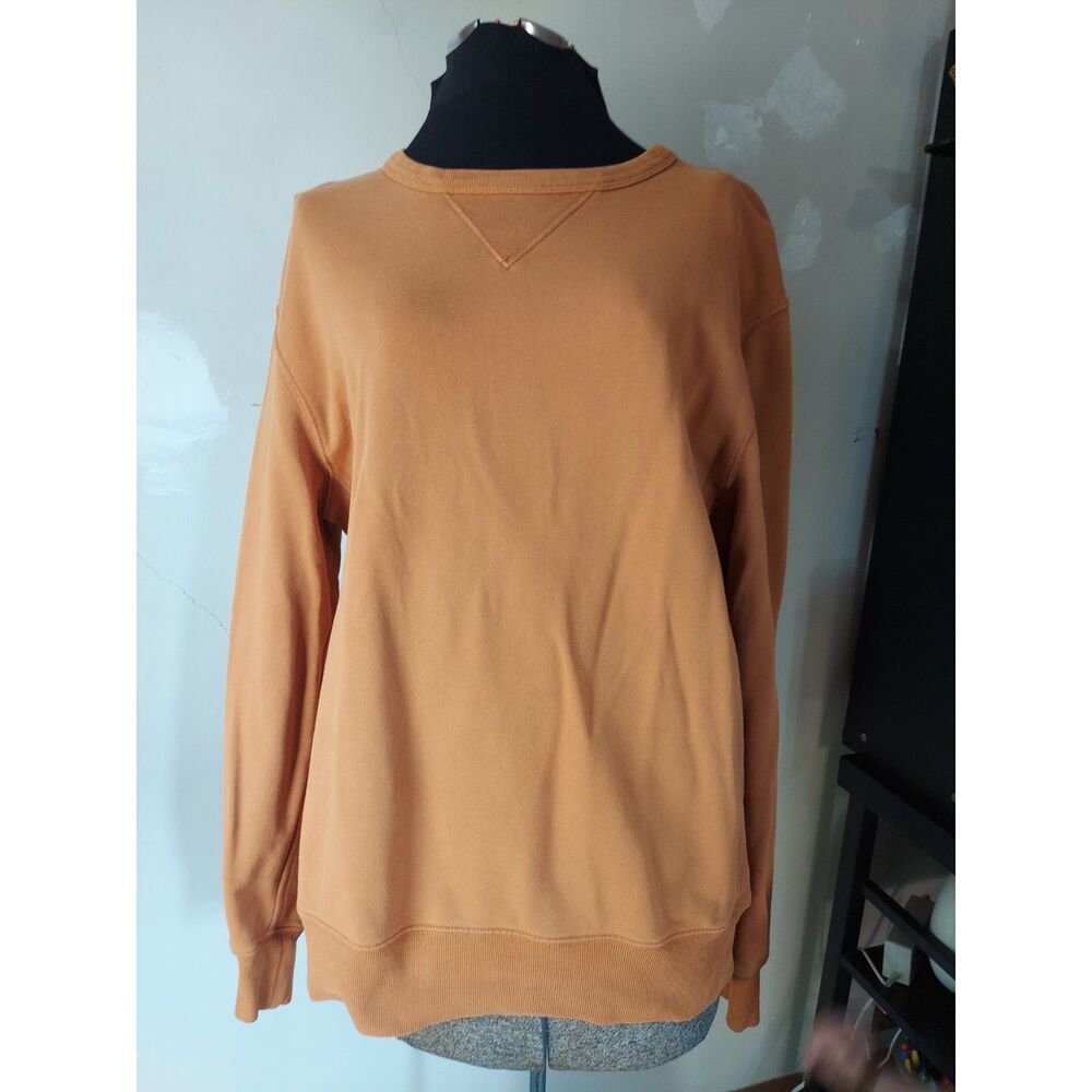 J.Crew Classic French Terry Crewneck Sweatshirt V-Stitch Burnt Orange Fall